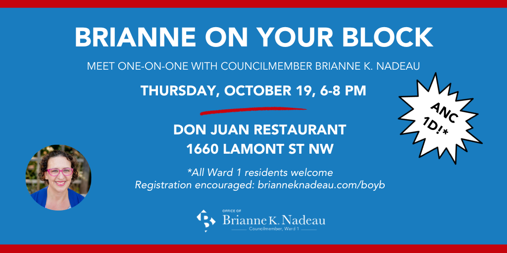 Brianne On Your Block. Meet one-on-one with Councilmember Nadeau.