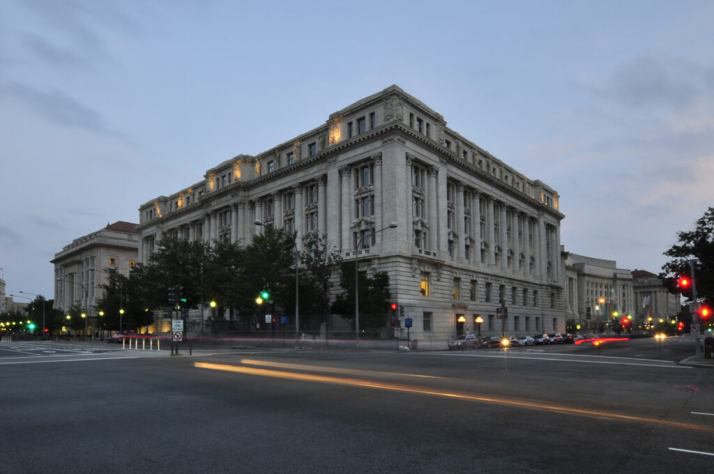 Wilson Building at dusk.