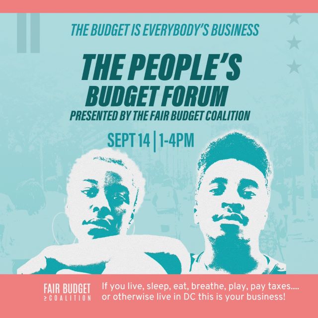 Flyer for People's Budget Forum, September 14, 1 - 4 pm