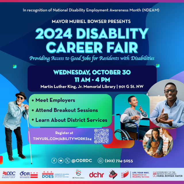 disability career fair flyer, Wednesday October 30, 11 am - 4 pm