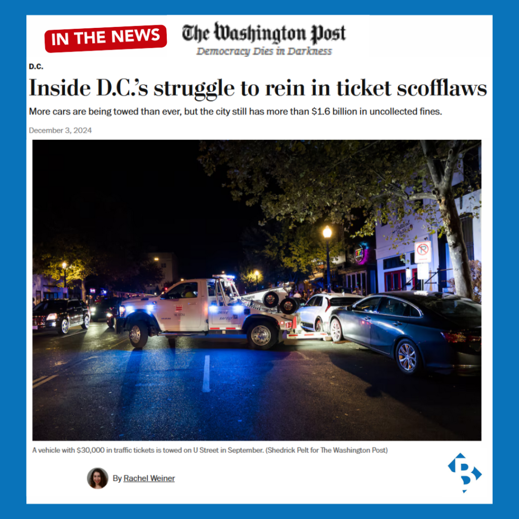 Screenshot of Washington Post article: Inside D.C.'s struggle to rein in ticket scofflaws