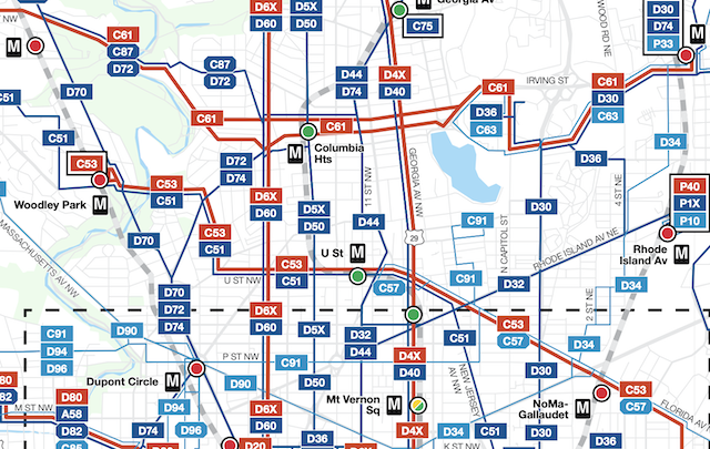 Better Bus Network map of Ward 1