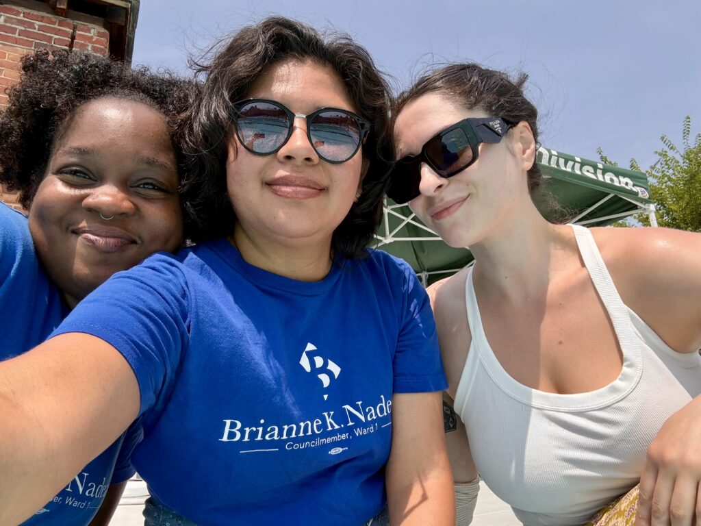 Three Team Nadeau staffers selfie.