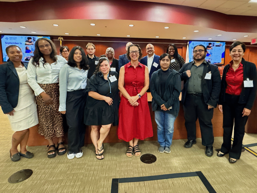 Councilmember Nadeau poses for a photo with a group from Jubilee Jobs